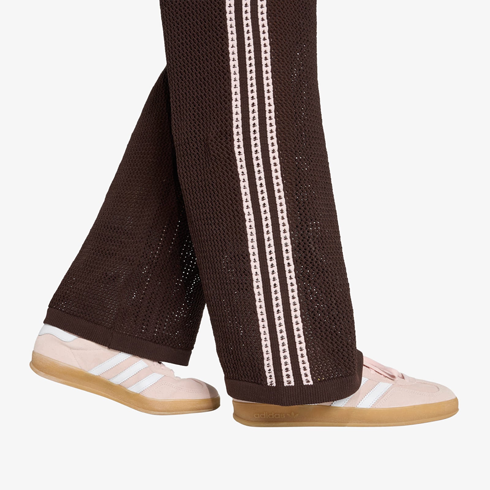 Damen Sweatpants adidas Knitted Crochet Firebird Tracksuit Bottoms Aurora Coffee