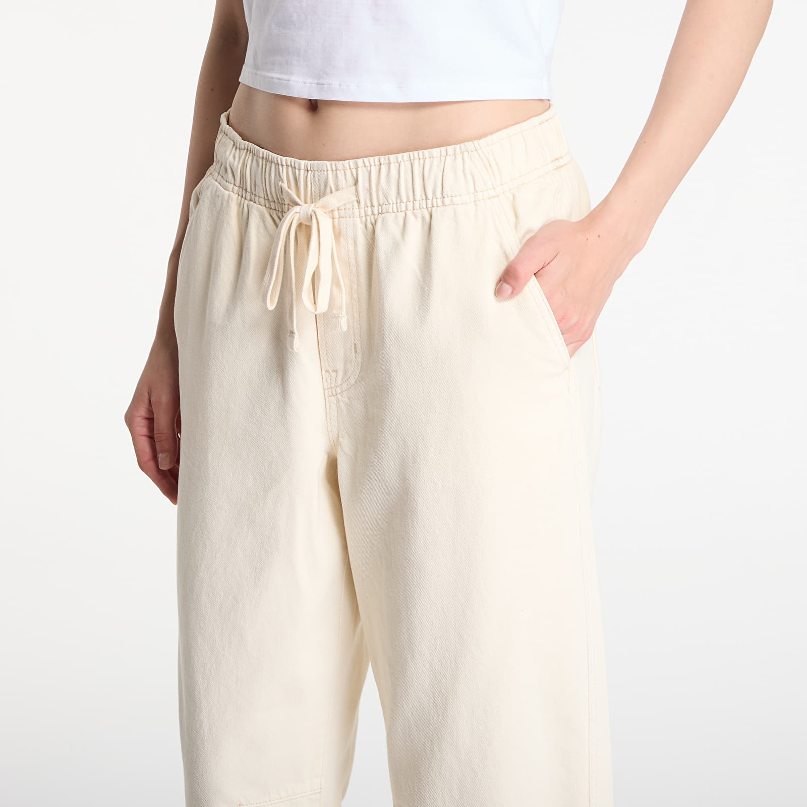 Spodnie GAP V-Pull On Barrel White Cream