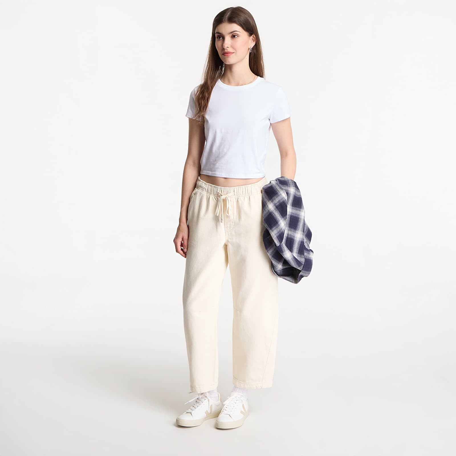 Spodnie GAP V-Pull On Barrel White Cream