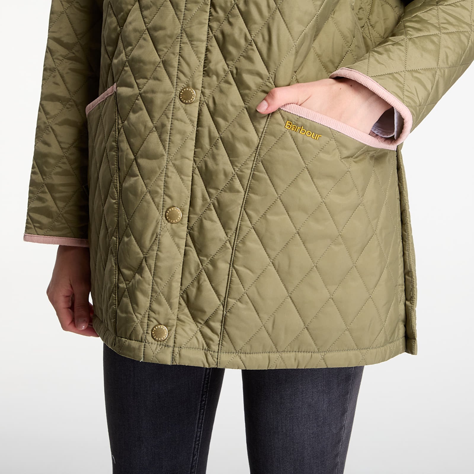 Dámske bundy Barbour Icons Modern Liddesdale Quilted Jacket Bleached Olive/ Ancient/ Gardenia