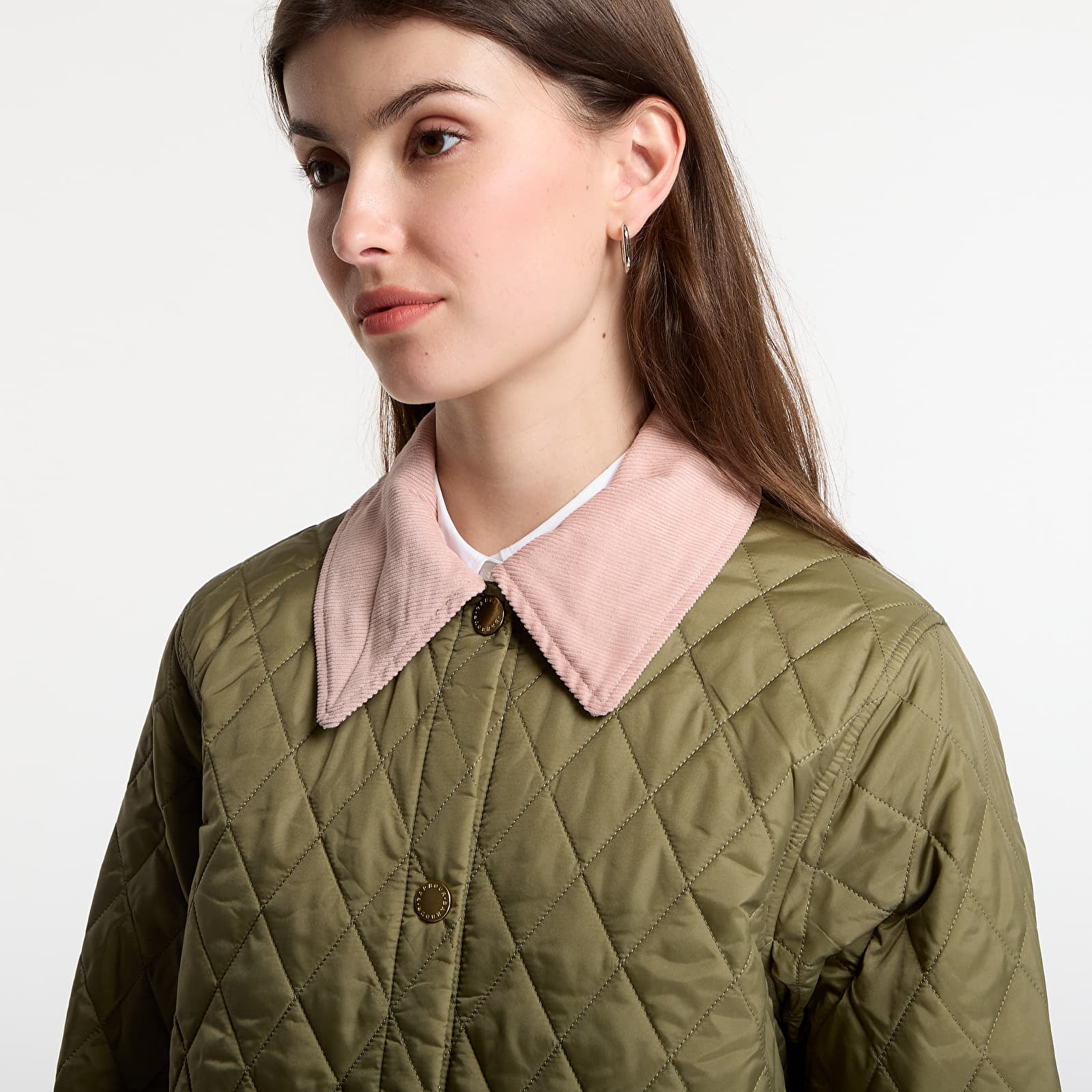 Dámske bundy Barbour Icons Modern Liddesdale Quilted Jacket Bleached Olive/ Ancient/ Gardenia