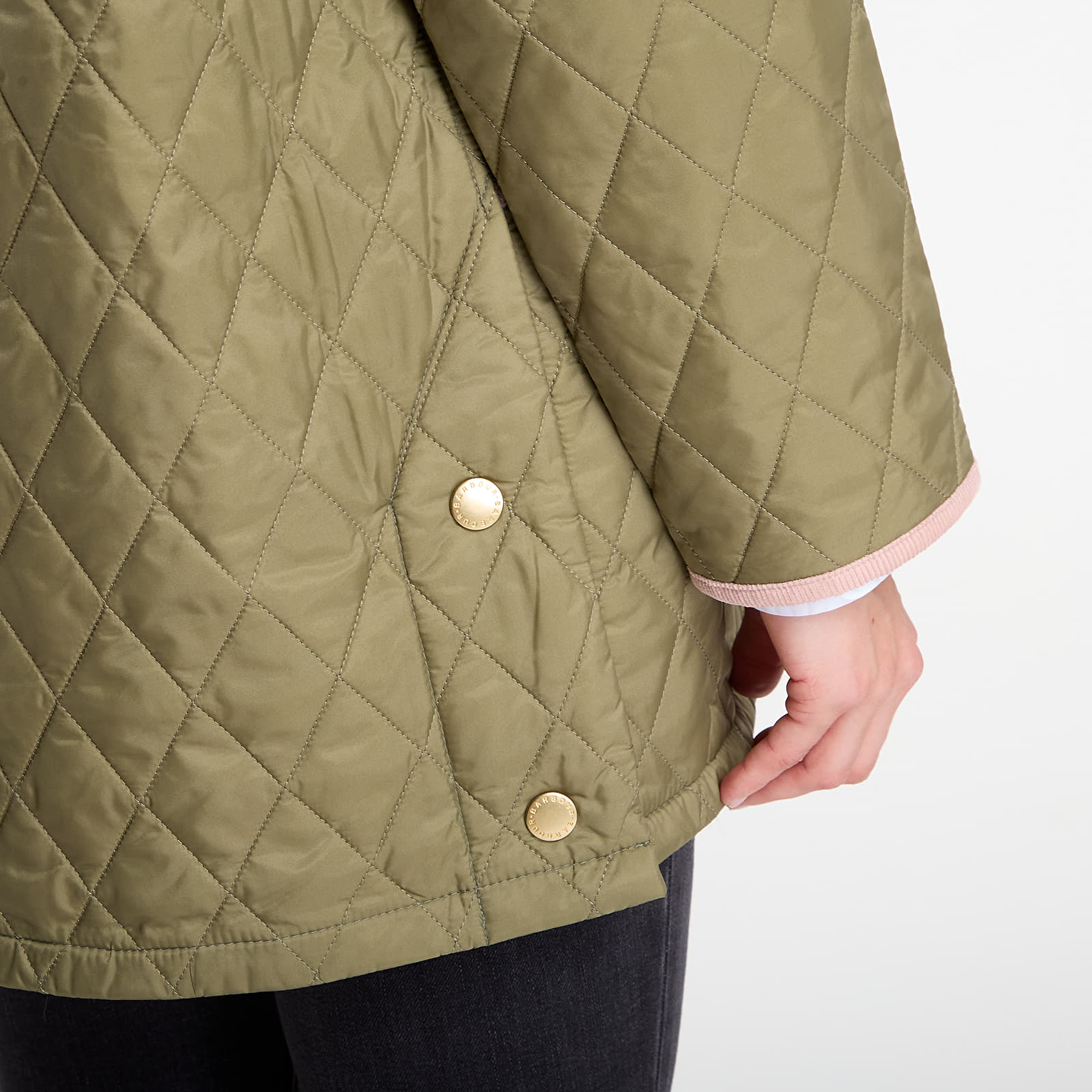 Dámske bundy Barbour Icons Modern Liddesdale Quilted Jacket Bleached Olive/ Ancient/ Gardenia