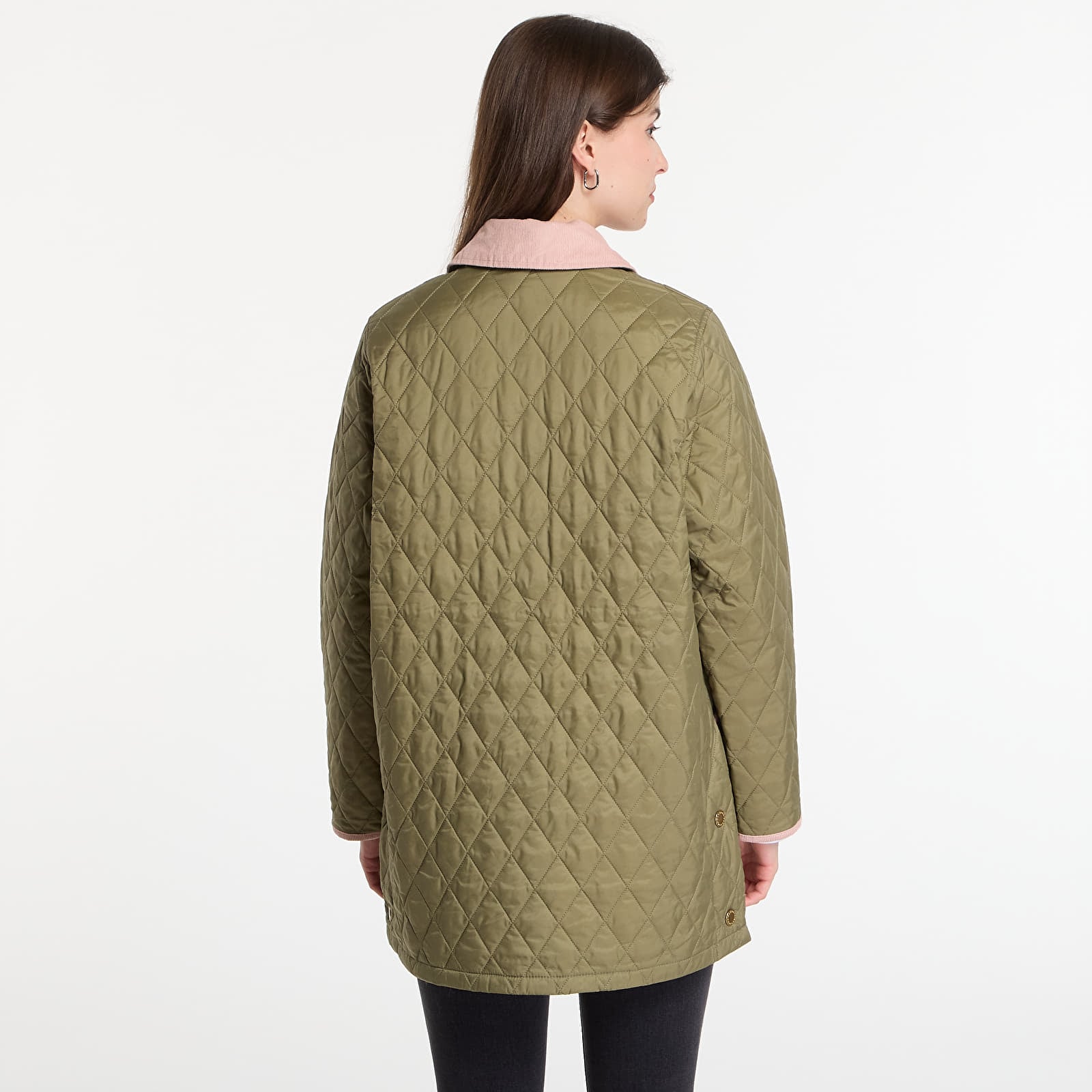 Dámske bundy Barbour Icons Modern Liddesdale Quilted Jacket Bleached Olive/ Ancient/ Gardenia