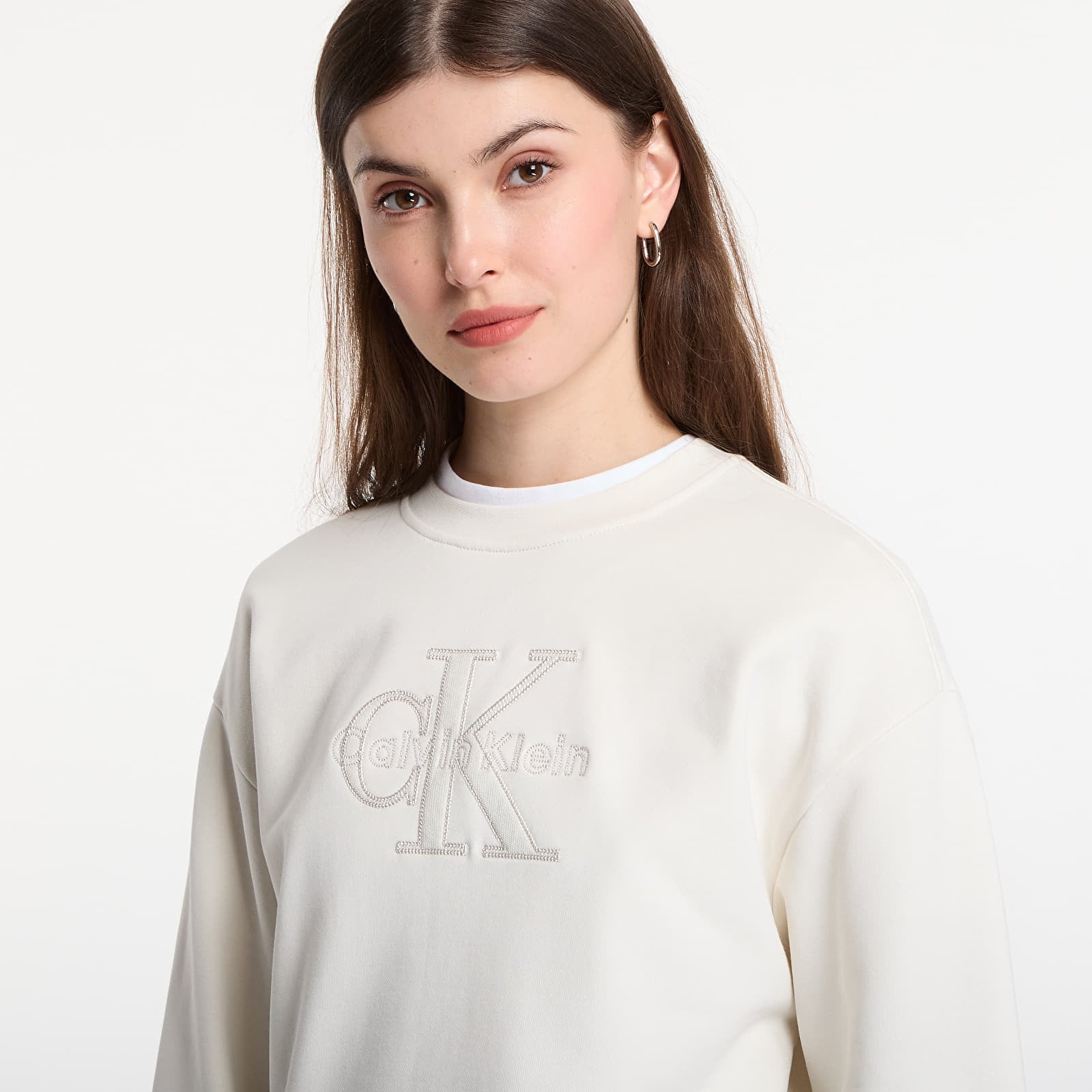 Hoodies and sweatshirts  Calvin Klein Jeans Ls Baby Terry Seasonal Monologo Hoodie Tofu
