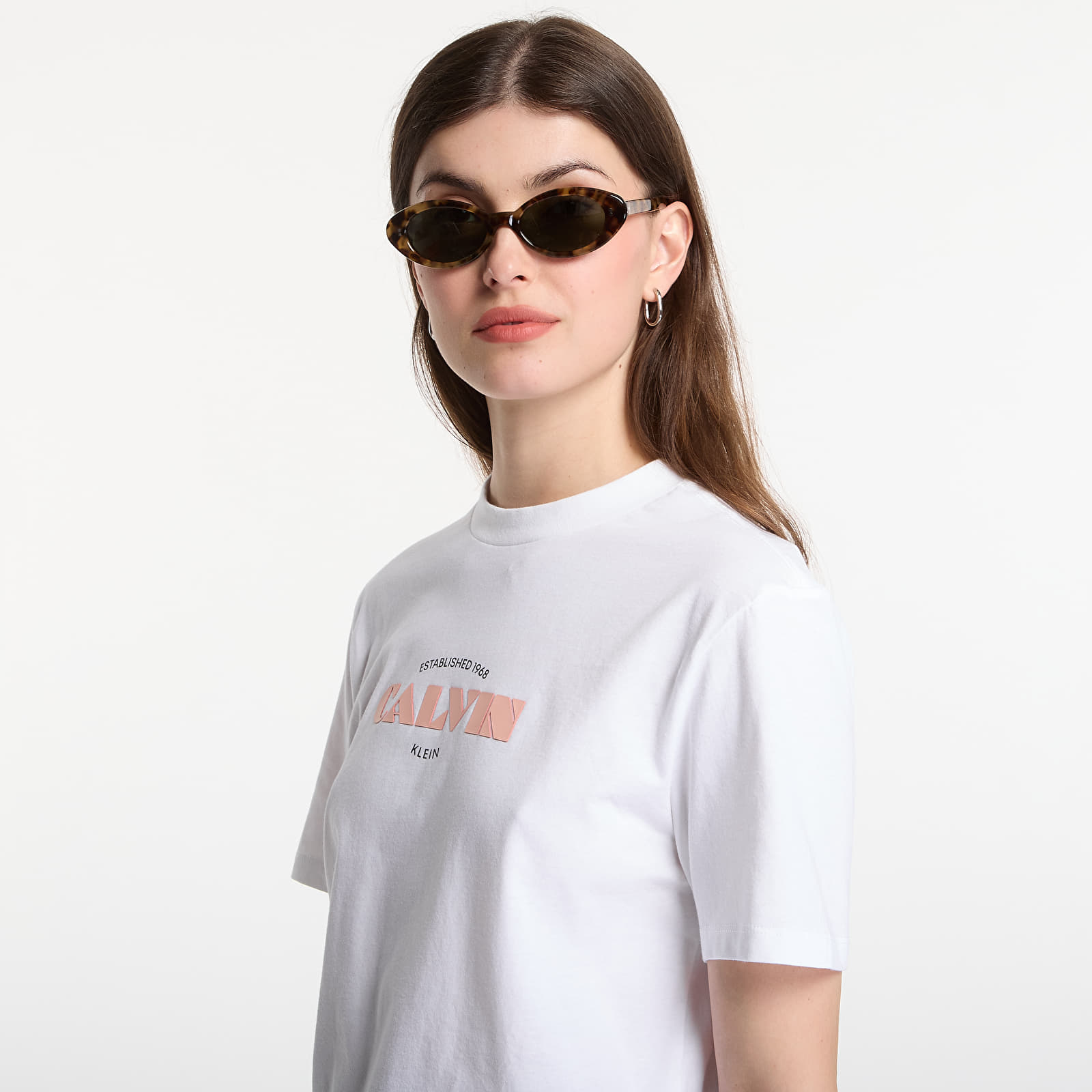 Tricouri  Calvin Klein Jeans Ss Classic Resort Calvin Logo Tee Bright White