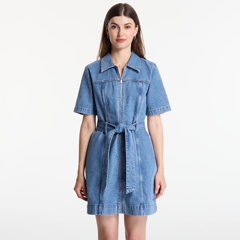 Habillage Calvin Klein Jeans Belted Shirt Dress Radio Blues