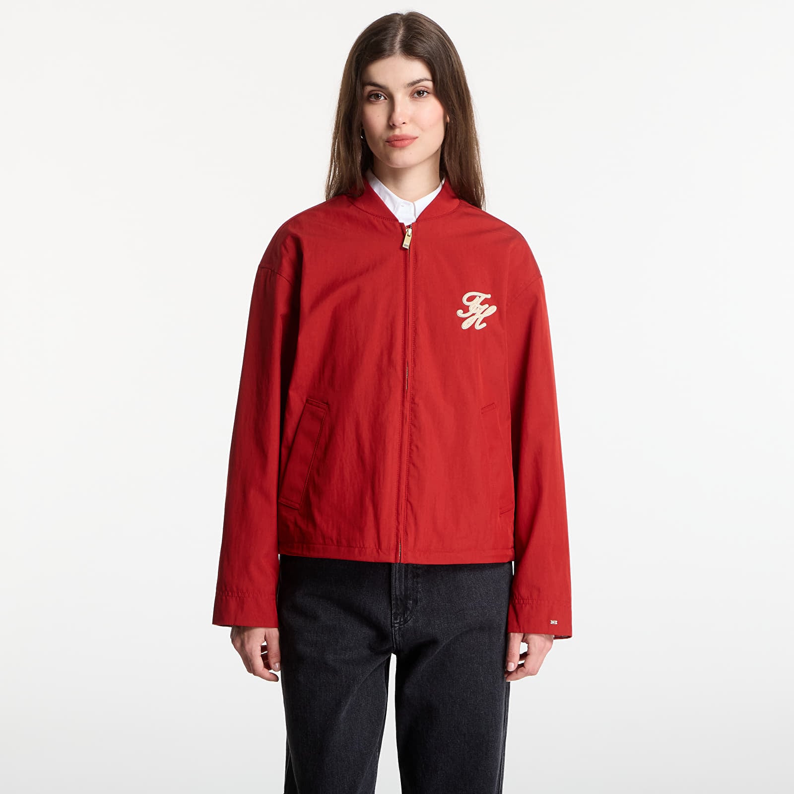 Kurtki Tommy Hilfiger Cotton Bomber Dark Magma