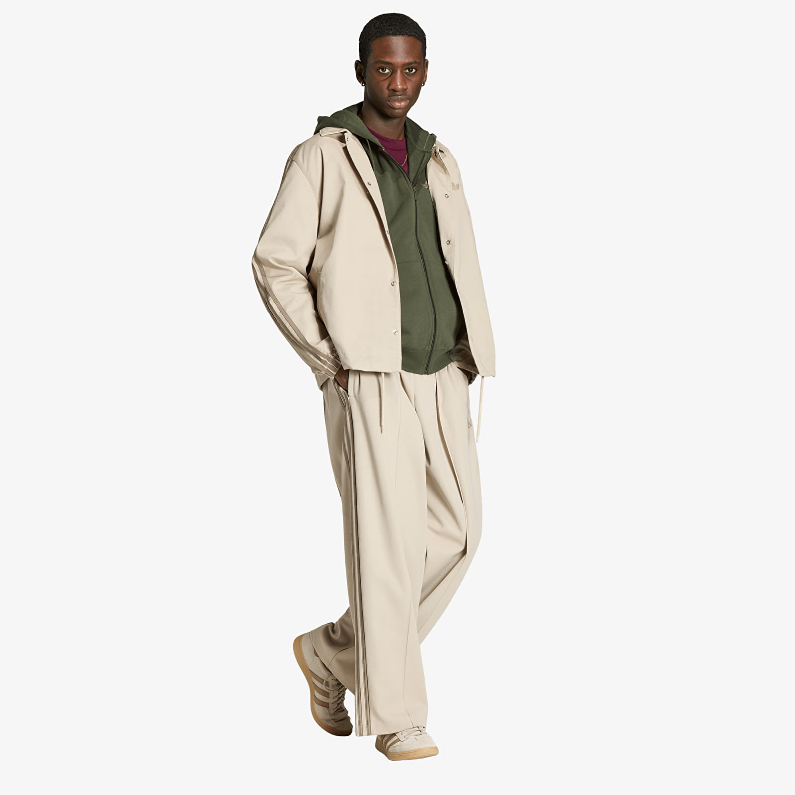 Pánske mikiny adidas Baggy Fz Hoodie Night Cargo