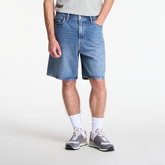 Šortky GAP V-Supersoft Loose Denim Short Med Larch Blue