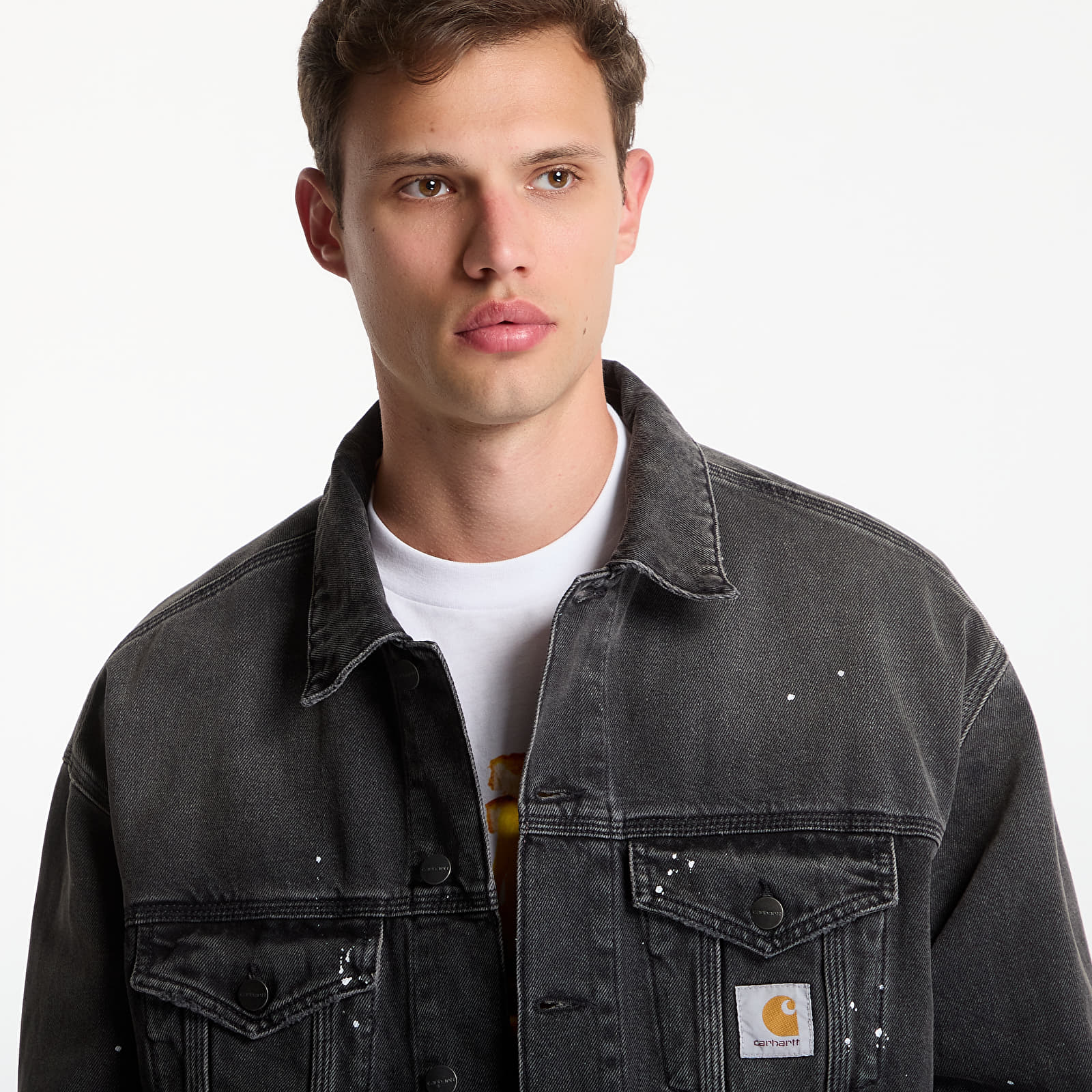Vestes  Carhartt WIP Helston Jacket UNISEX Black Destroy Wash, Splatter