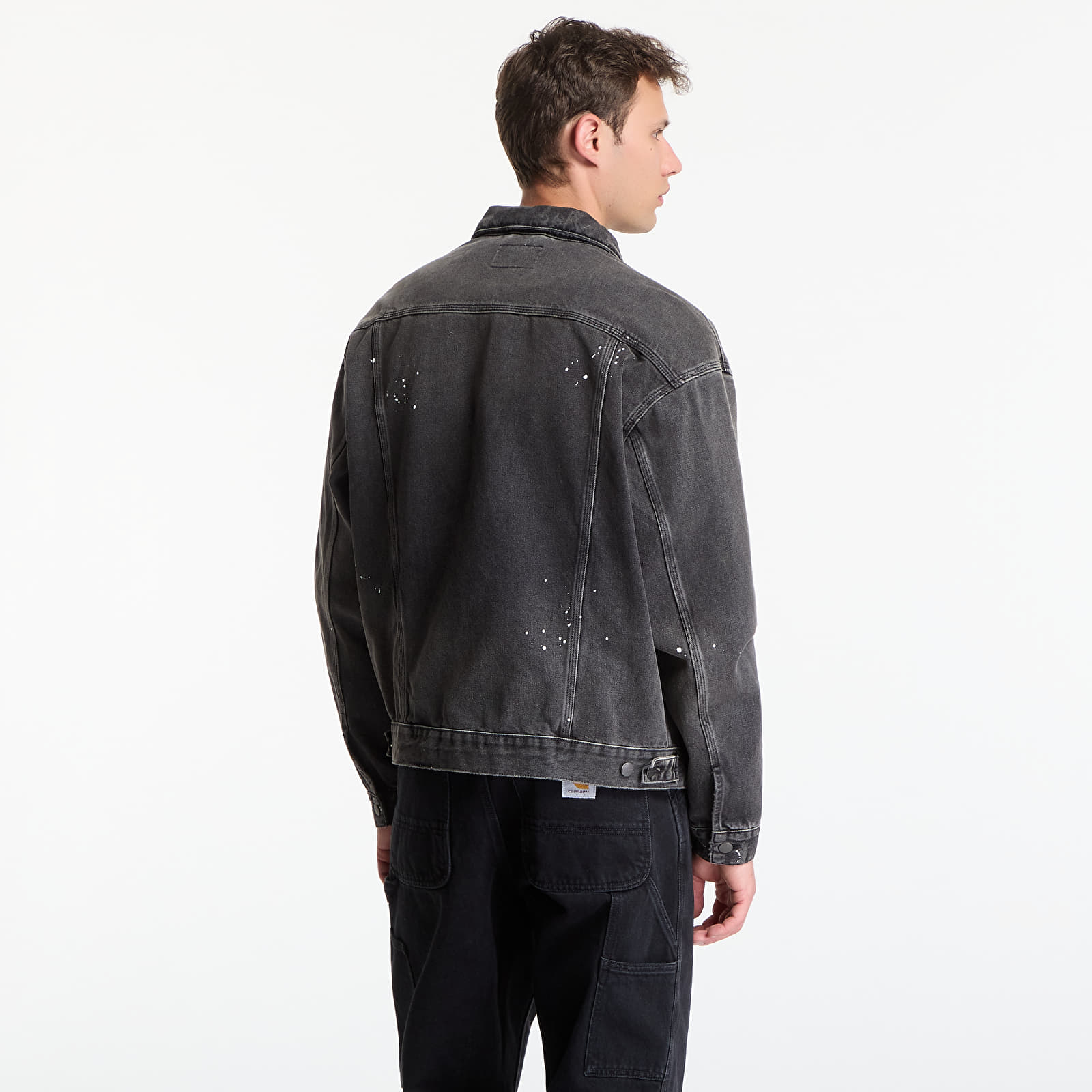 Vestes  Carhartt WIP Helston Jacket UNISEX Black Destroy Wash, Splatter