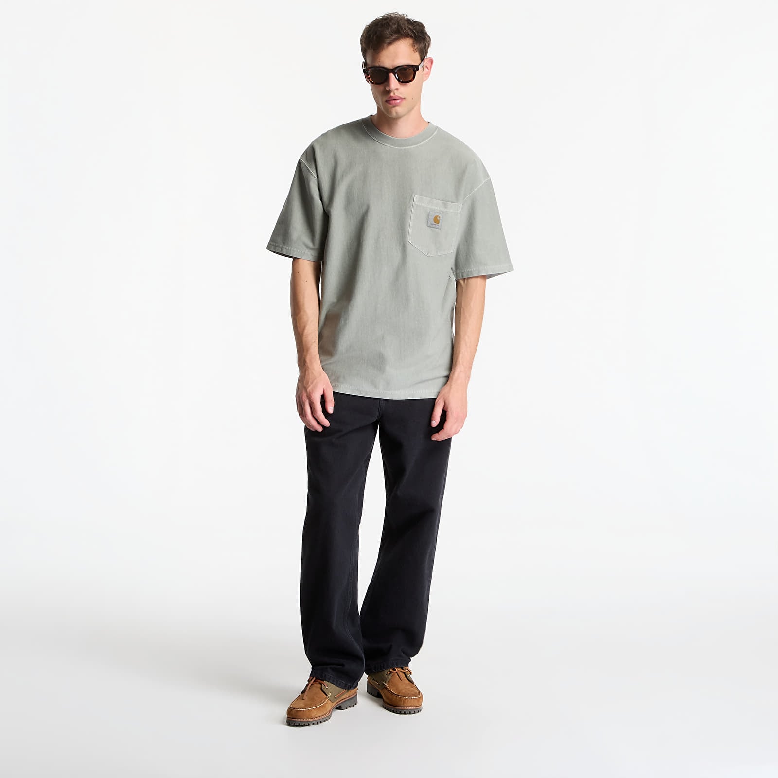 T-paidat Carhartt WIP S/S Loose Pocket T-Shirt UNISEX Shady Green Garment Dyed