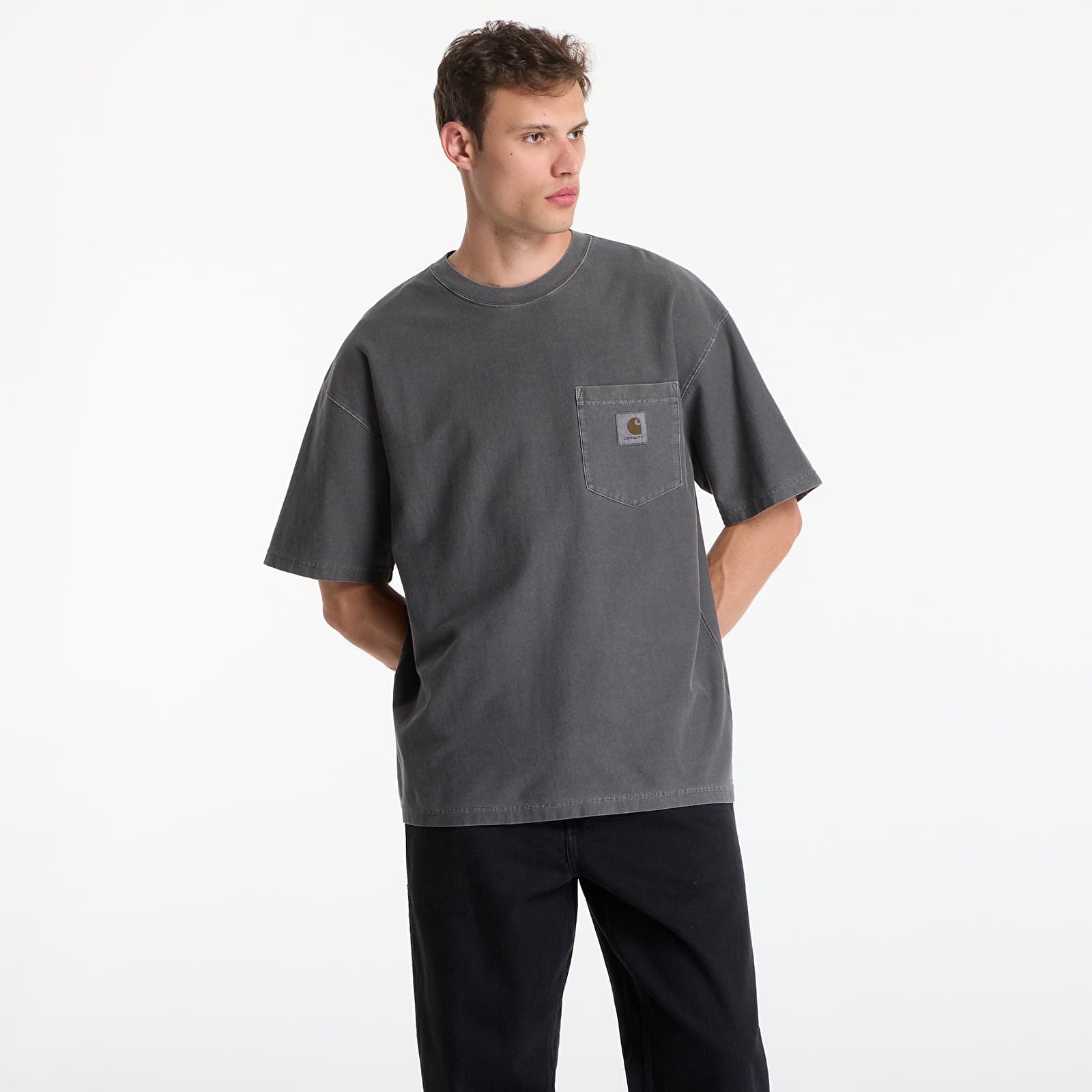 T-paidat Carhartt WIP S/S Loose Pocket T-Shirt UNISEX Black Garment Dyed