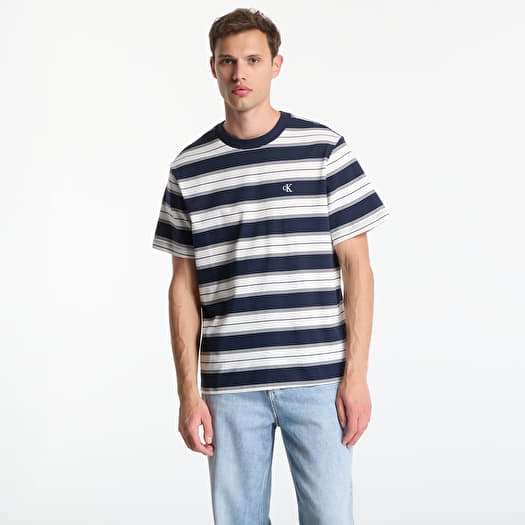 Tričko Calvin Klein Jeans Ss Easy 20S Jersey Stripe Crewneck Tee Dark Sapphire