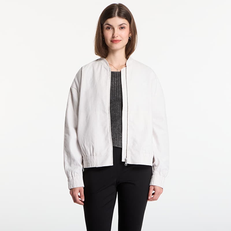 Chaleco Calvin Klein Linen Bomber Jacket White Sand