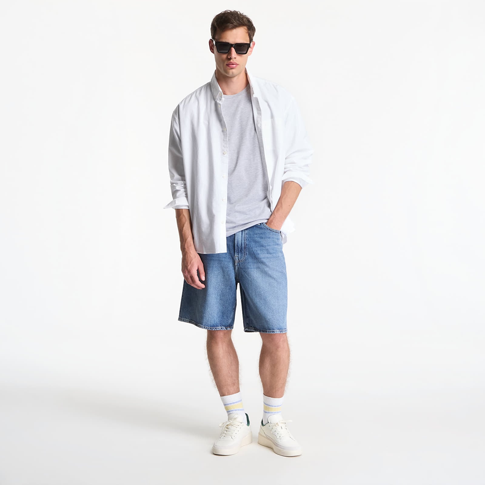 Koszulki LACOSTE Base T-shirt melange šedé