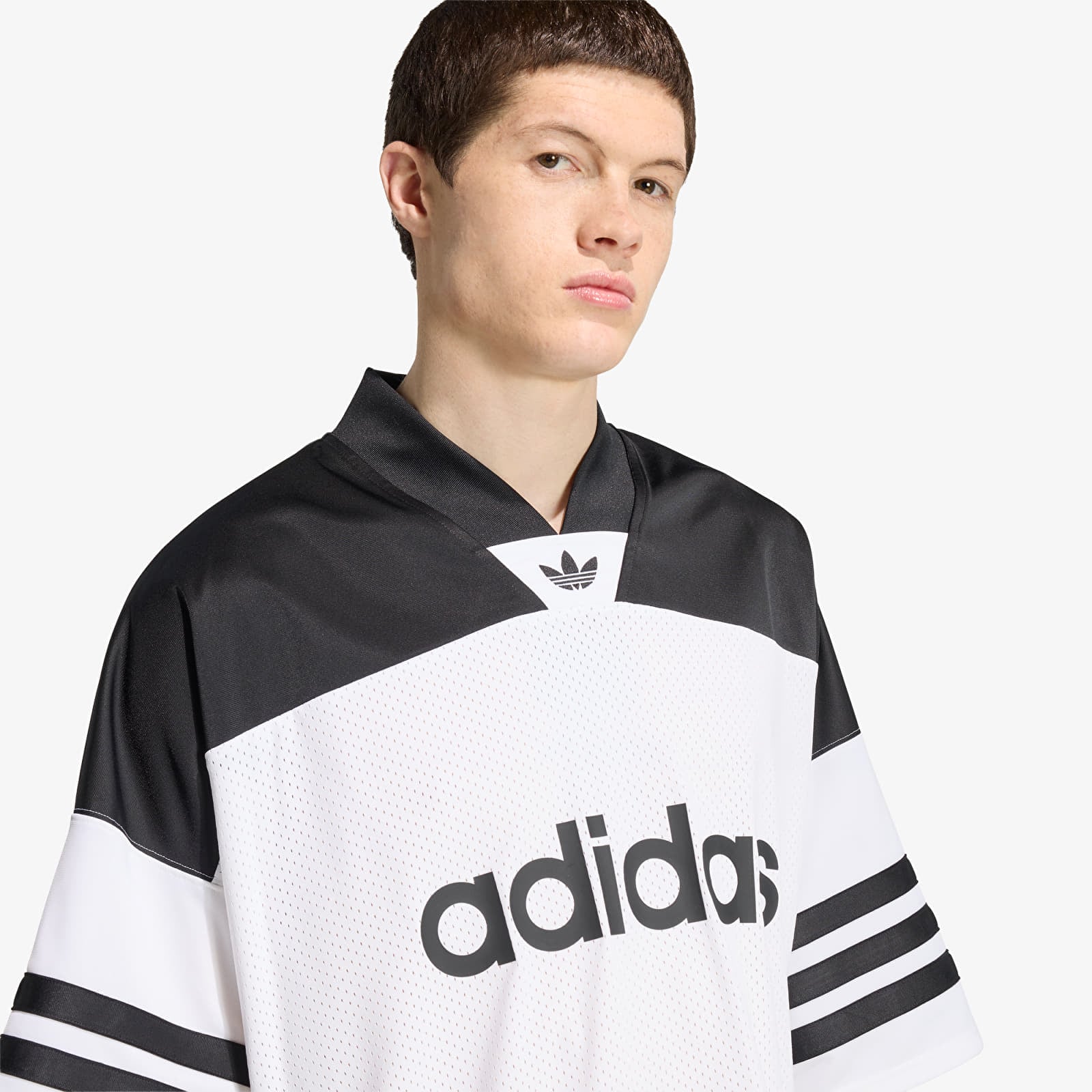 Trikots für Männer adidas Adicolor Oversized American Football Jersey White/ Black