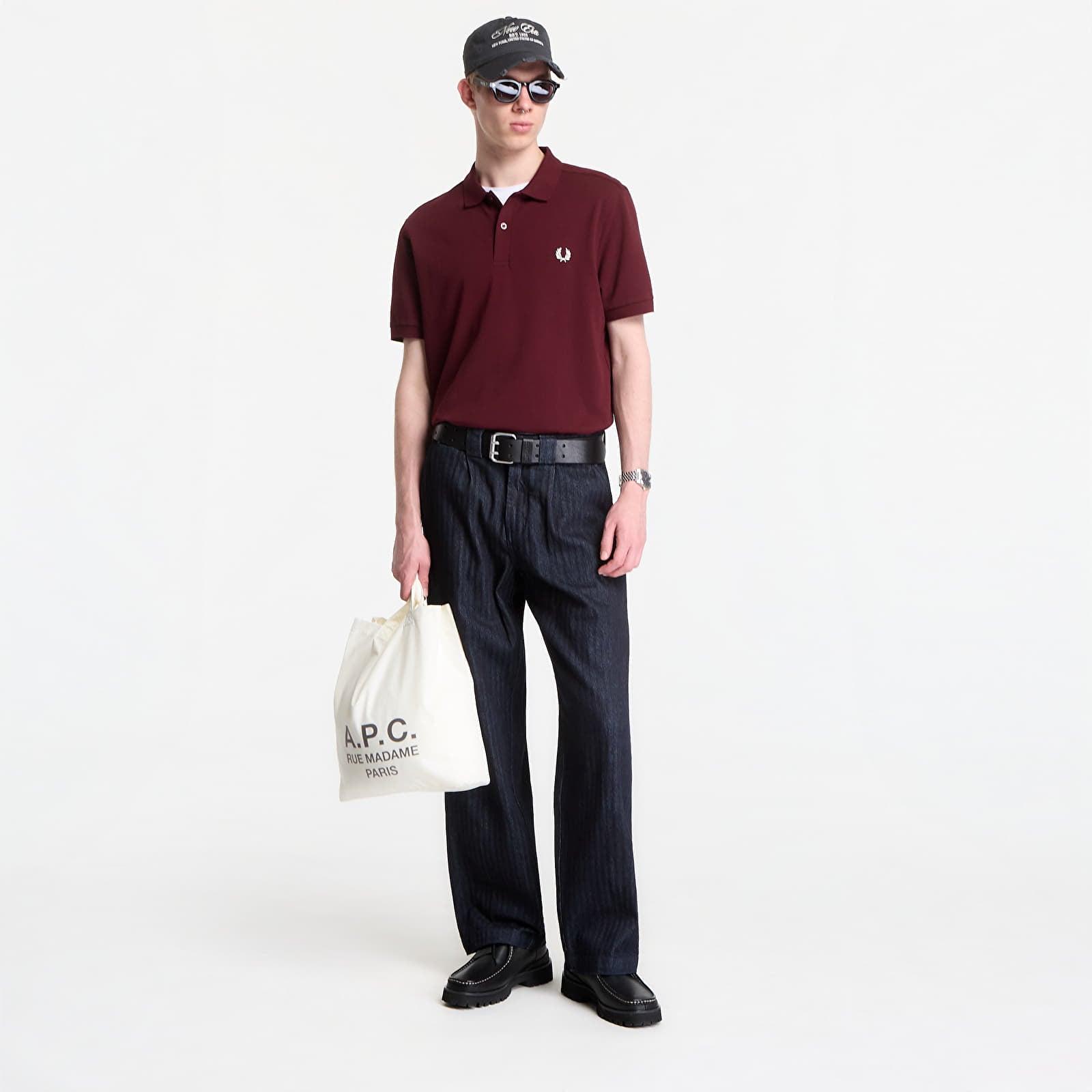 Men's T-shirts Fred Perry The Fred Perry Shirt Oxblood