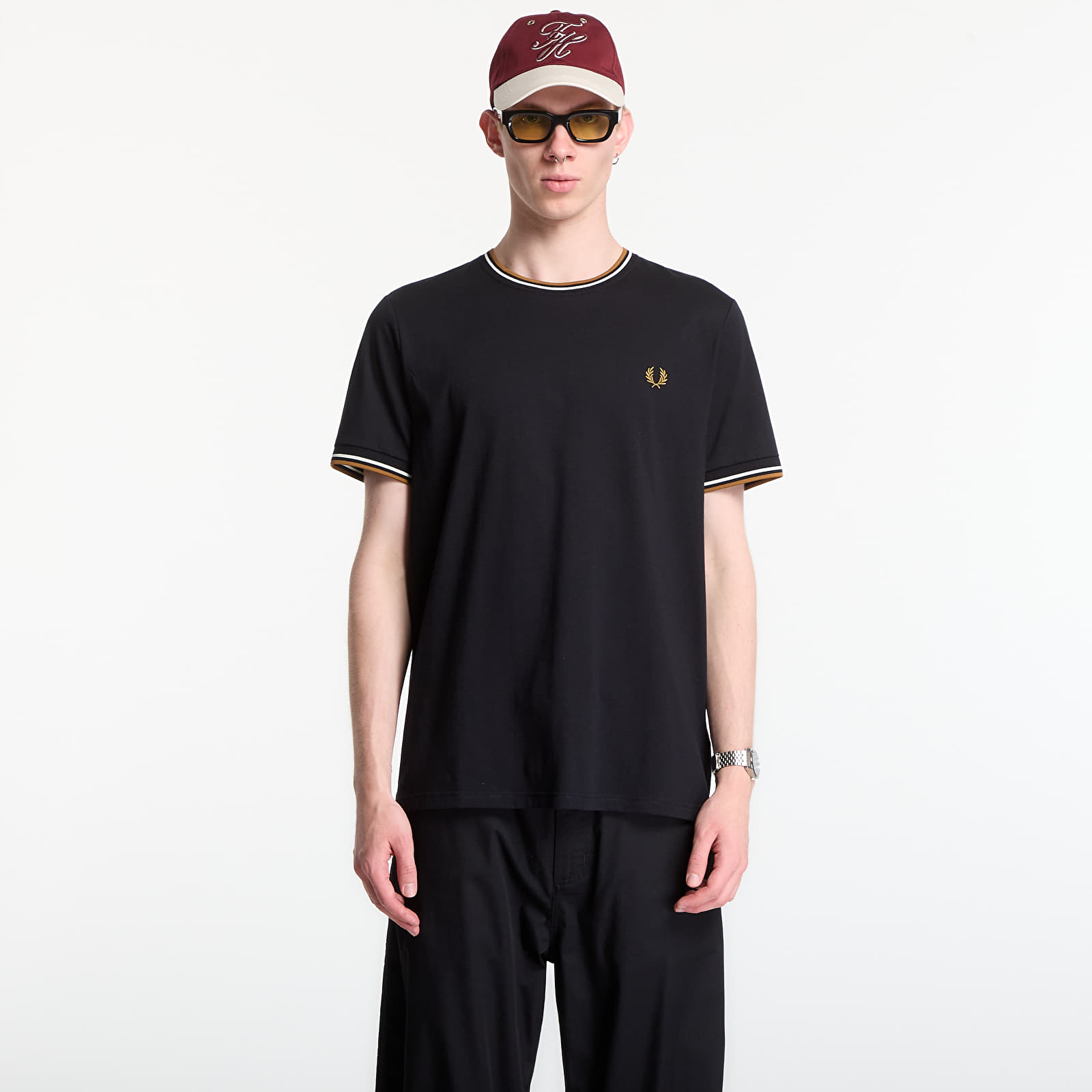 Men's T-shirts Fred Perry Twin Tipped T-Shirt Black
