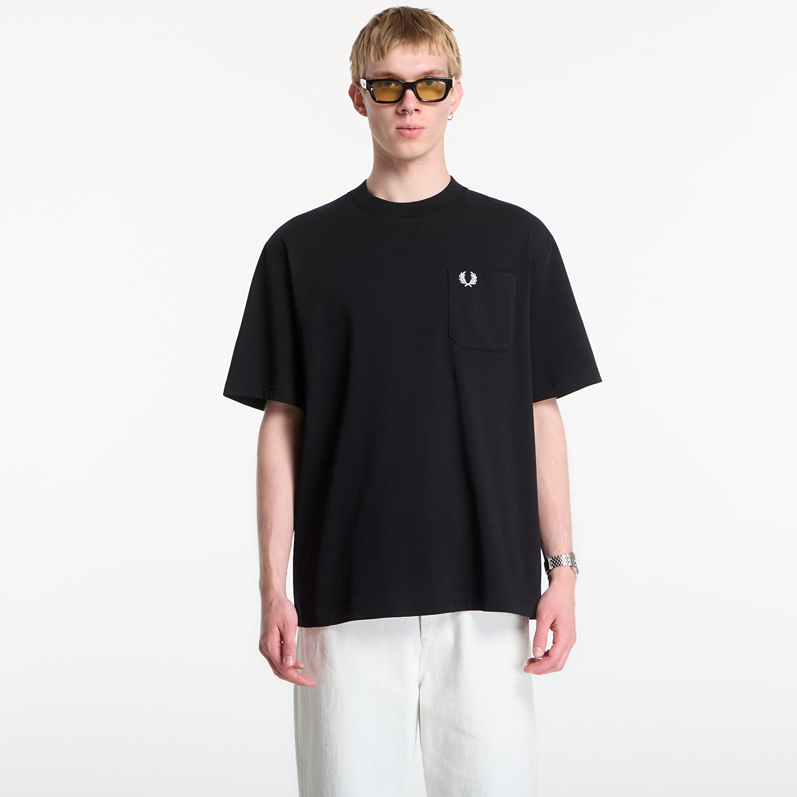 Men's T-shirts Fred Perry Pocket Detail T-Shirt Black
