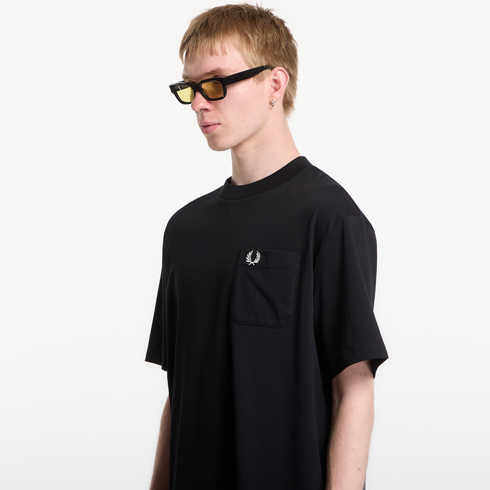Men's T-shirts Fred Perry Pocket Detail T-Shirt Black
