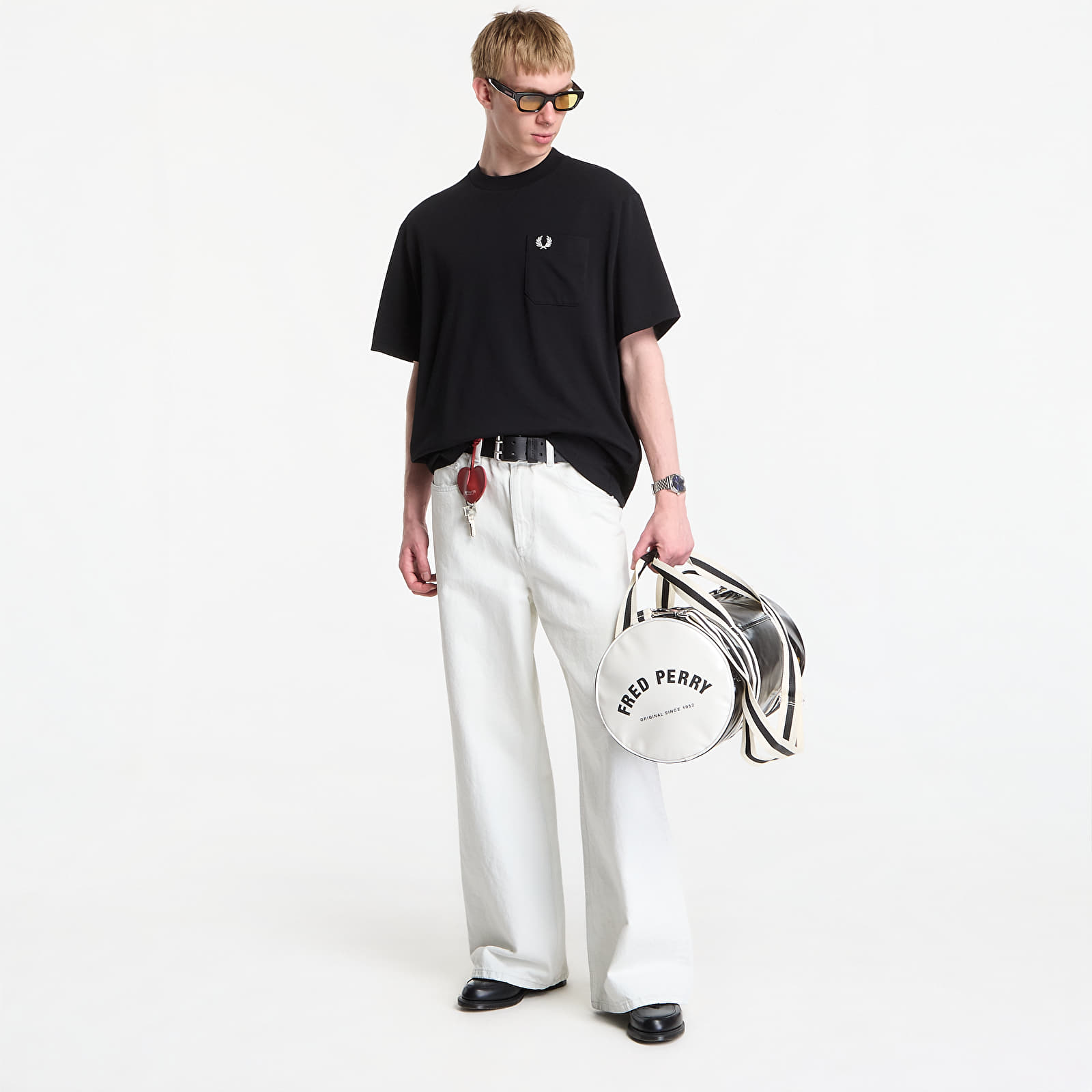 Men's T-shirts Fred Perry Pocket Detail T-Shirt Black