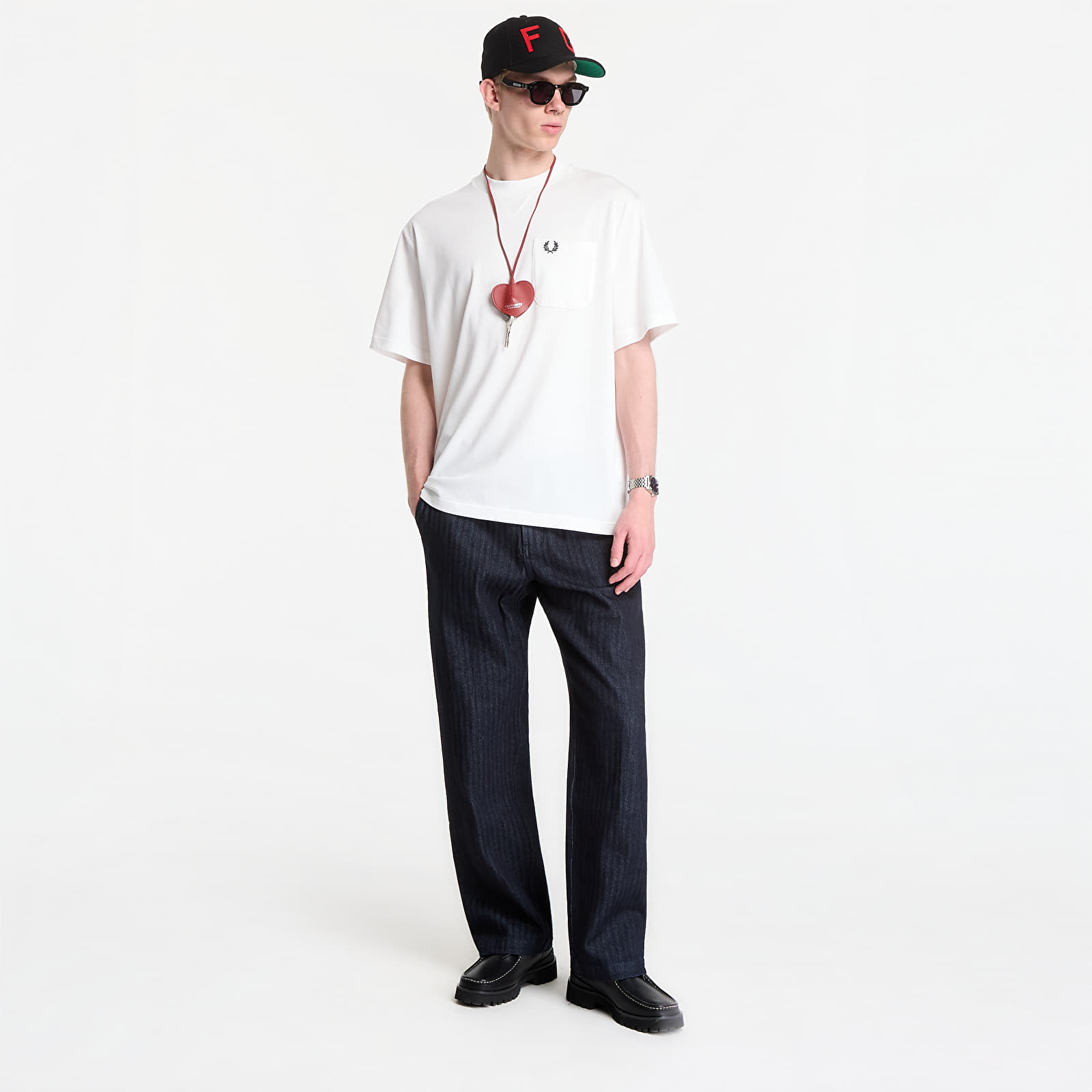 Vīriešu T-krekli Fred Perry Pocket Detail T-Shirt White