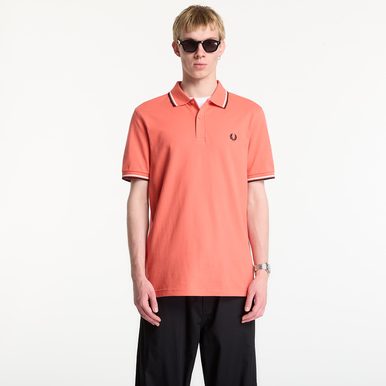 Muške majice kratkih rukava Fred Perry Twin Tipped Fred Perry Shirt Pink
