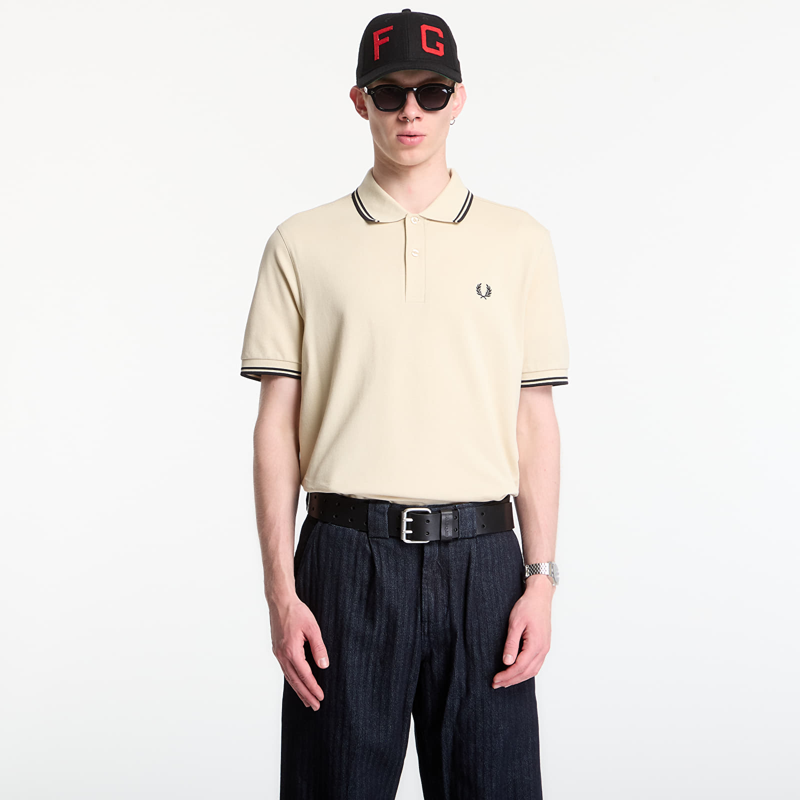 Men's T-shirts Fred Perry Twin Tipped Fred Perry Shirt Ecru