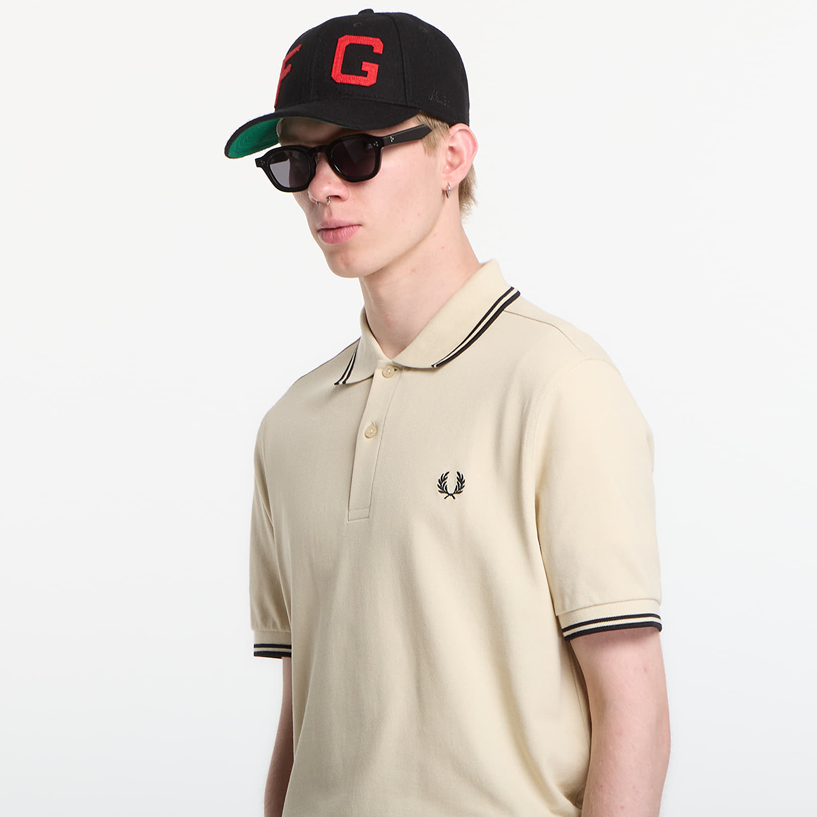 Men's T-shirts Fred Perry Twin Tipped Fred Perry Shirt Ecru