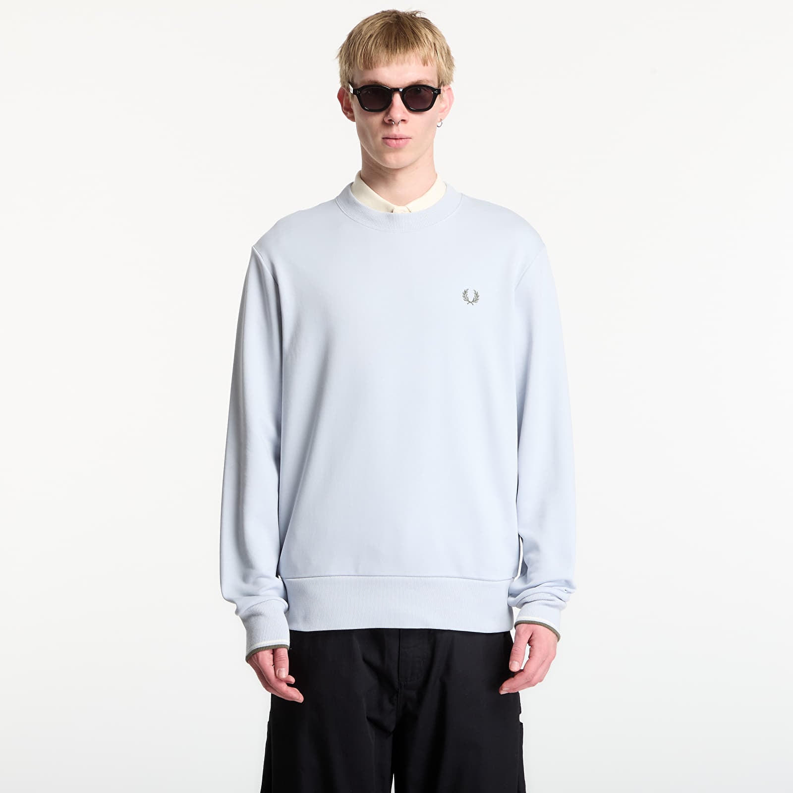 Men's sweatshirts Fred Perry Crew Neck Sweatshirt Dusky Blue