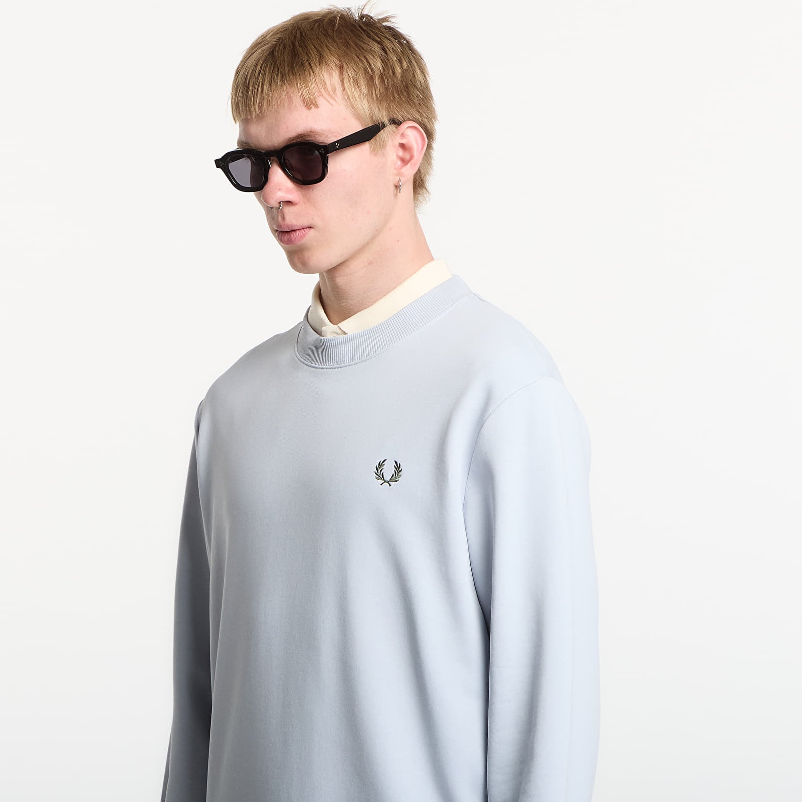 Men's sweatshirts Fred Perry Crew Neck Sweatshirt Dusky Blue