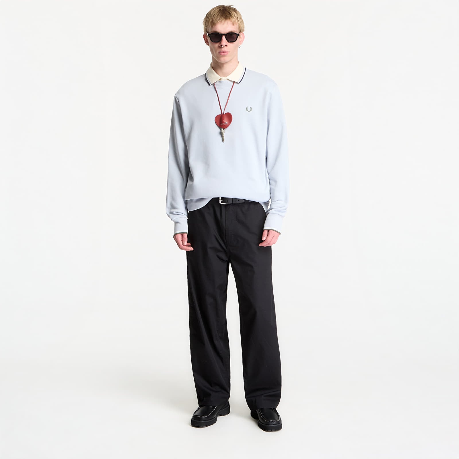 Men's sweatshirts Fred Perry Crew Neck Sweatshirt Dusky Blue