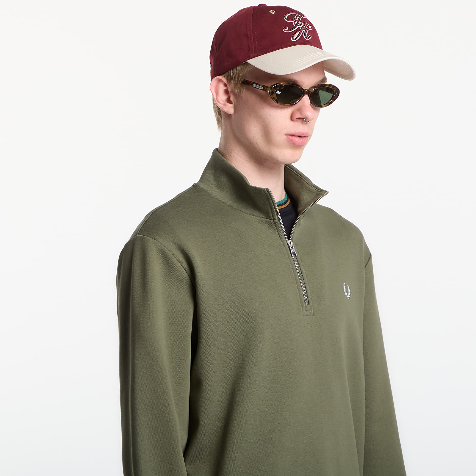 Sweatshirts til mænd Fred Perry Half Zip Sweatshirt Green