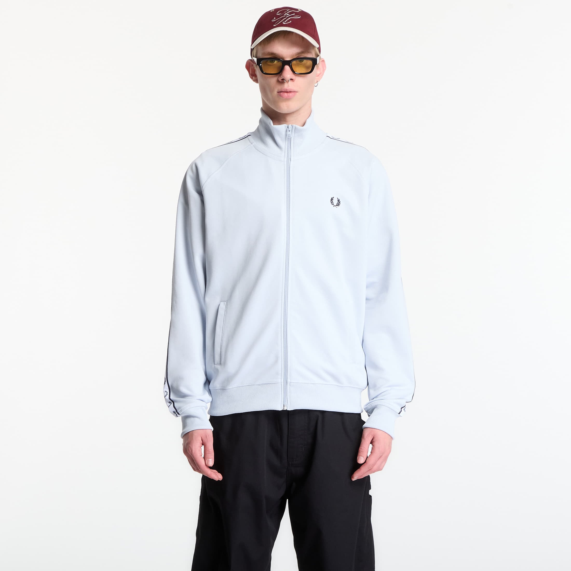Jas Fred Perry Taped Track Jacket Dusky Blue L