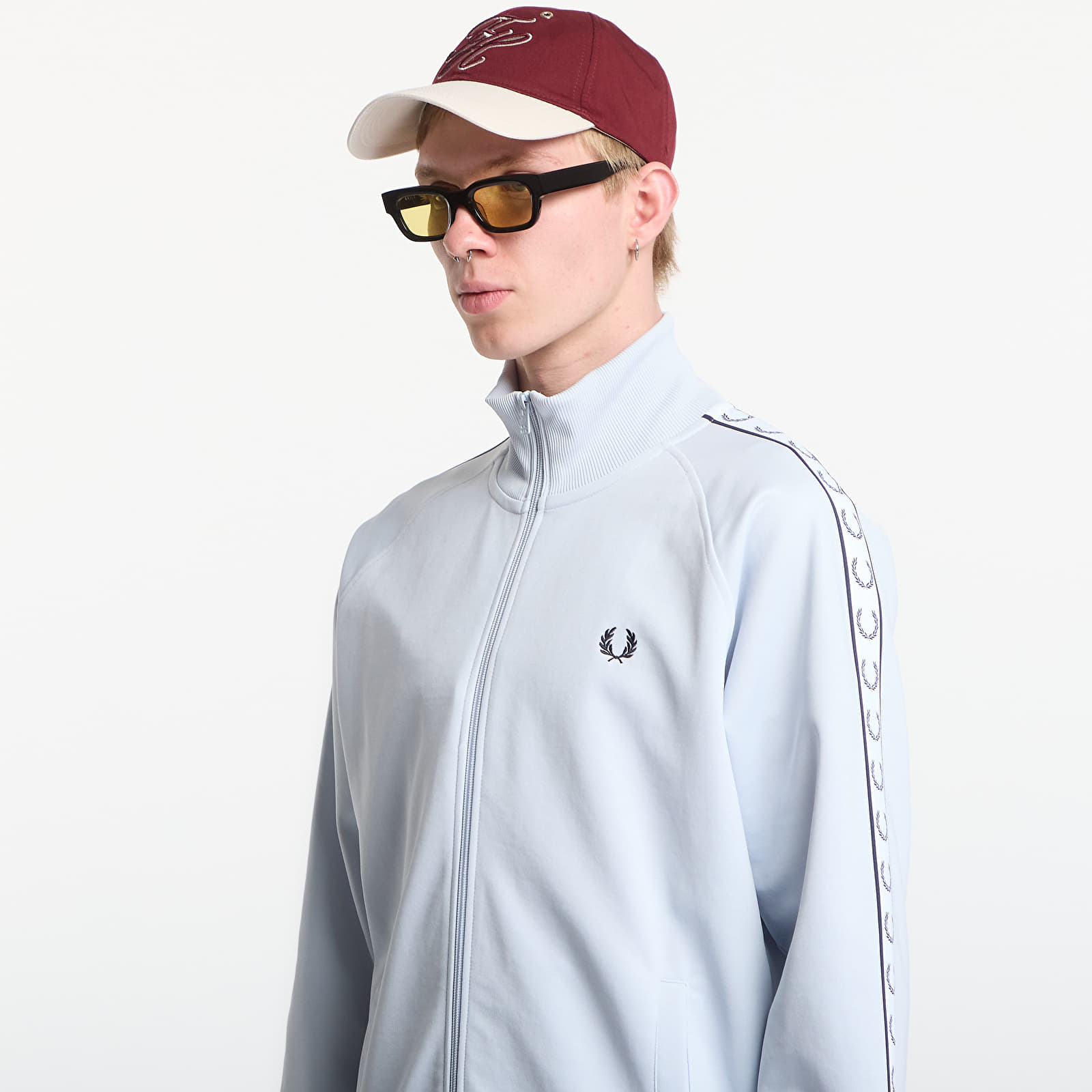 Men's jackets Fred Perry Taped Track Jacket Dusky Blue