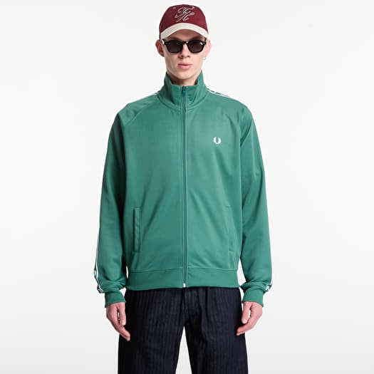 Kampsun Fred Perry Contrast Tape Track Jacket Green