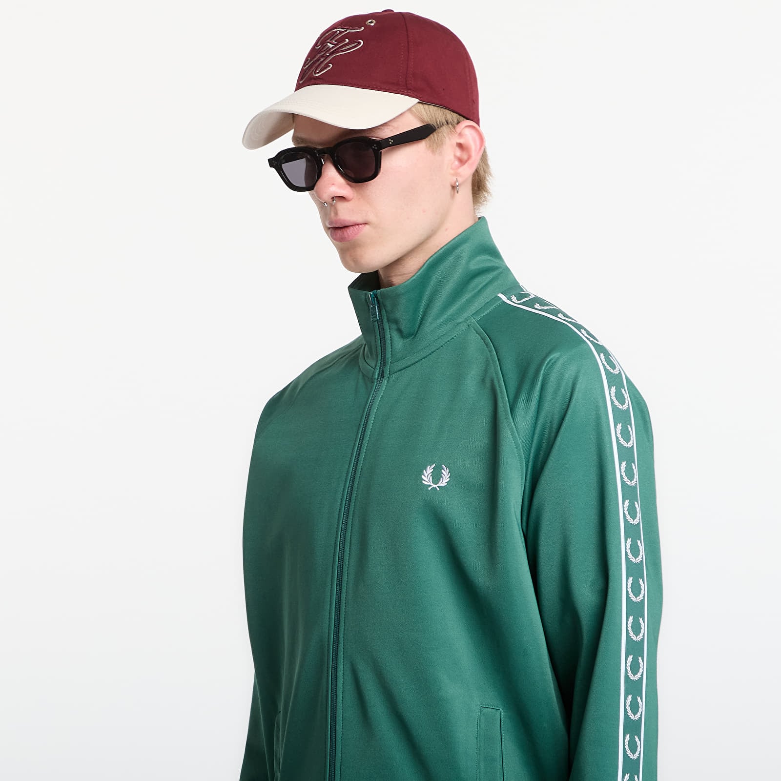 Hættetrøjer og sweatshirts Fred Perry Contrast Tape Track Jacket Green