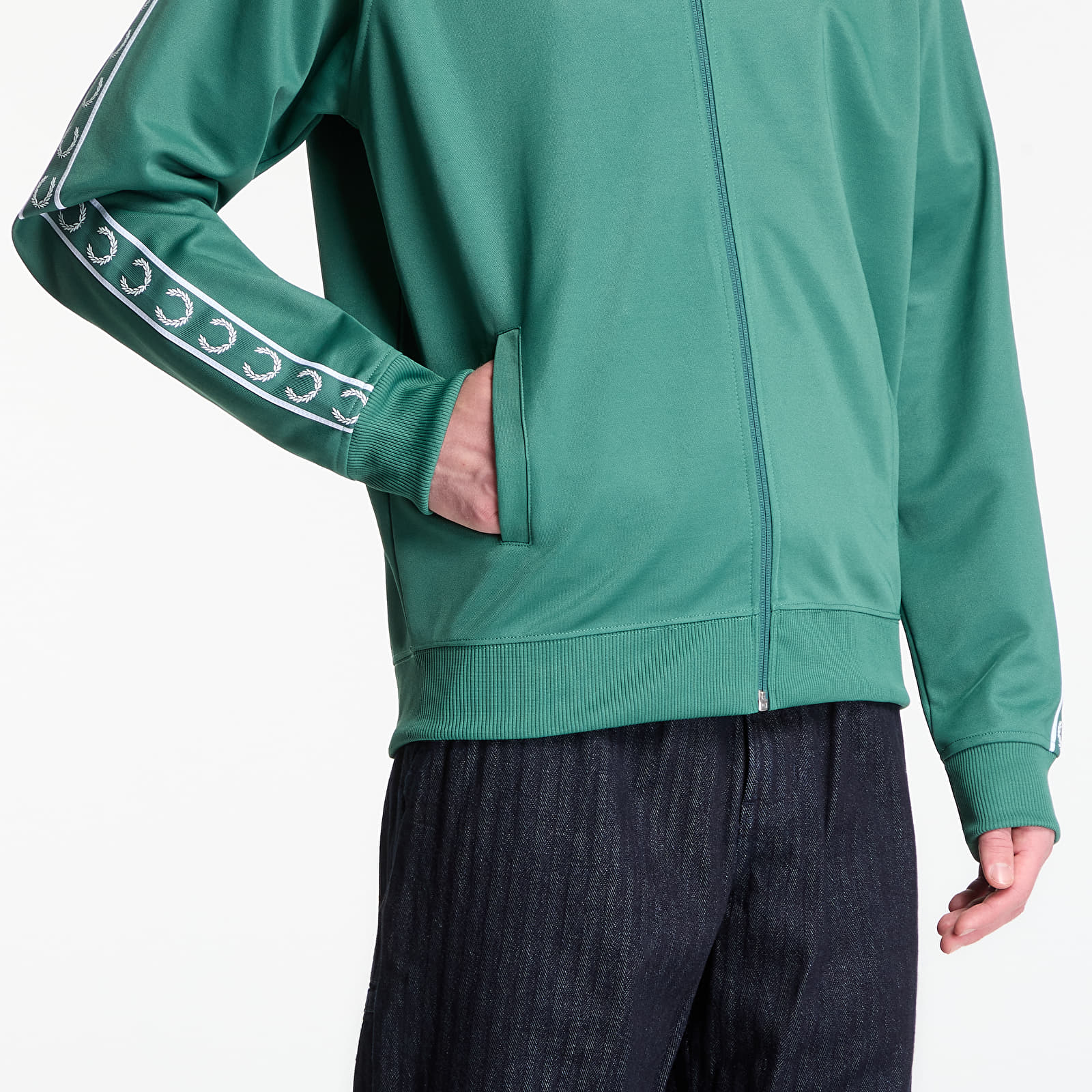 Hættetrøjer og sweatshirts Fred Perry Contrast Tape Track Jacket Green