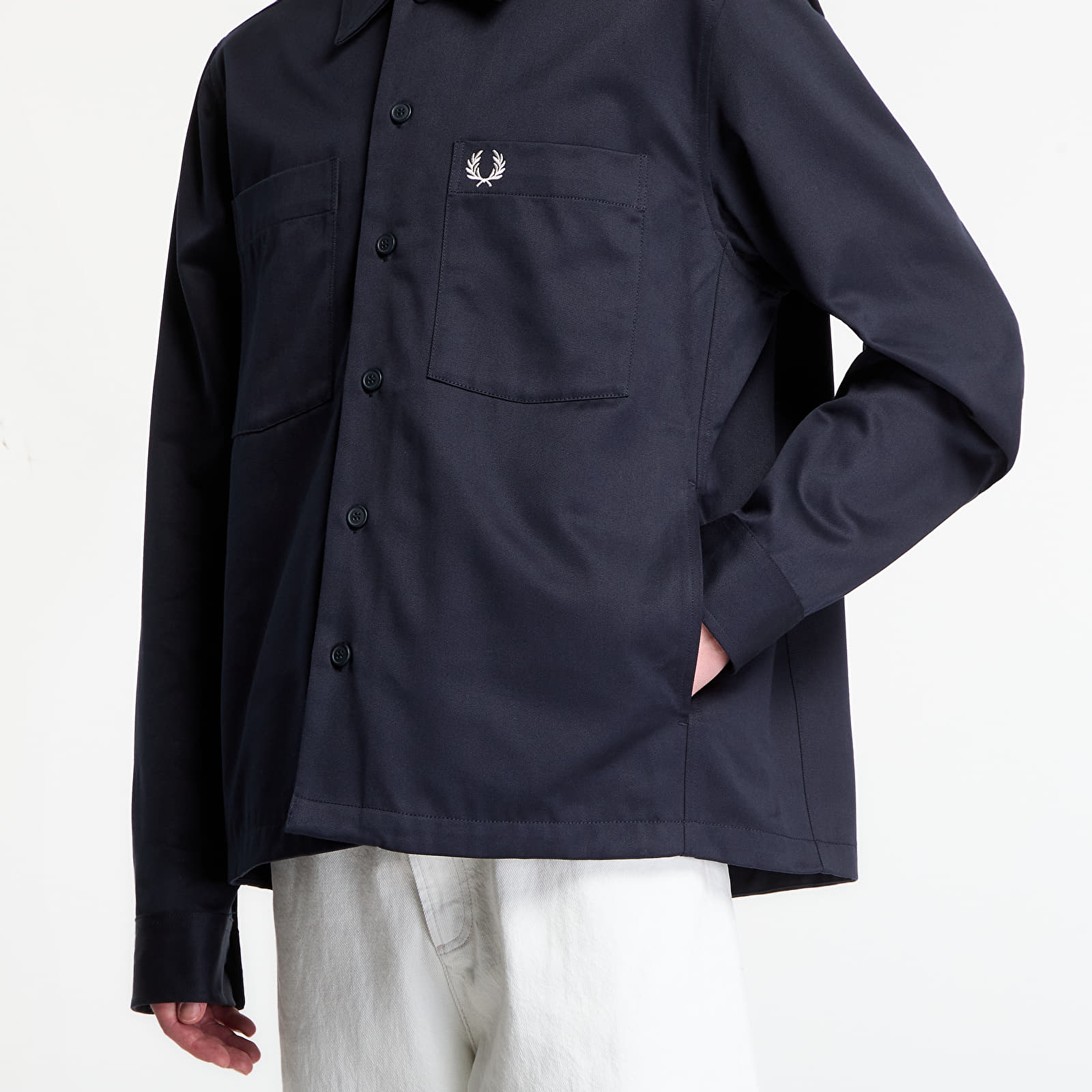 Koszule męskie Fred Perry Twill Overshirt Navy