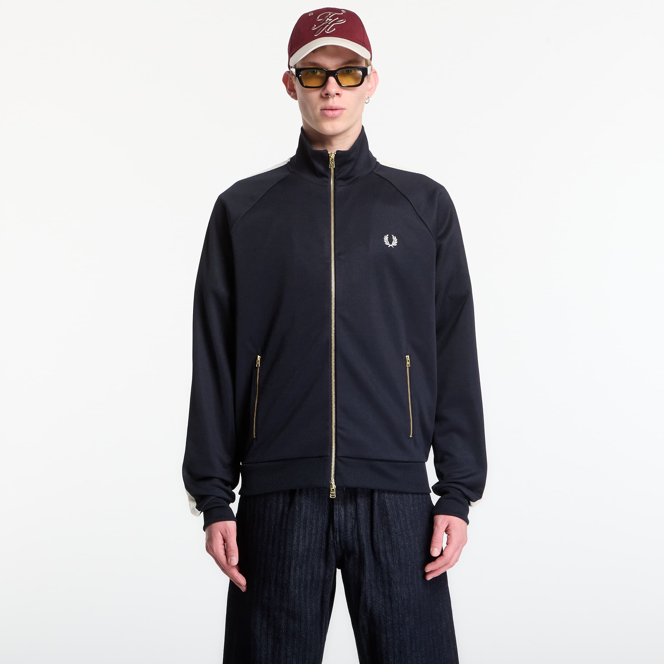 Sweatshirt Fred Perry Cable Taped Track Jacket Navy L