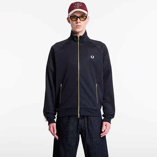 Sweatshirt Fred Perry Cable Taped Track Jacket Navy