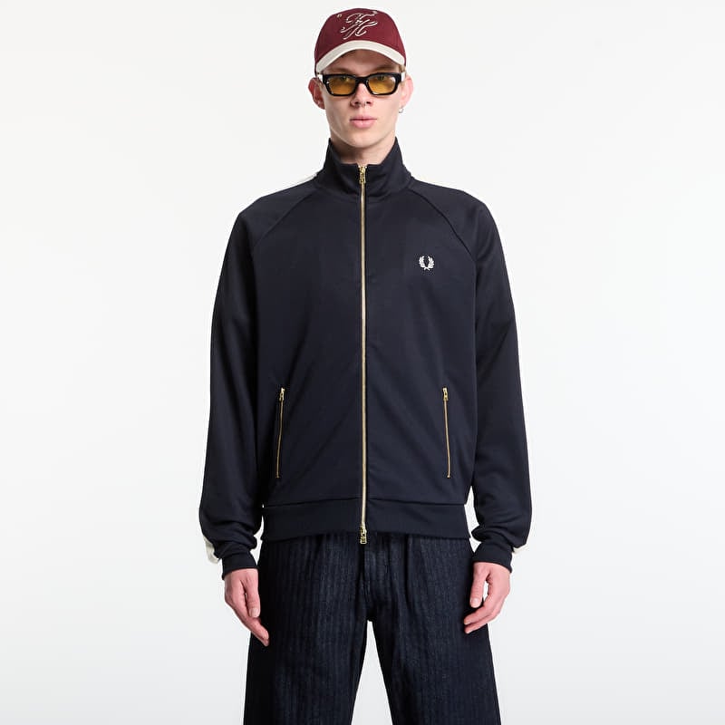 Sweatshirt Fred Perry Cable Taped Track Jacket Navy
