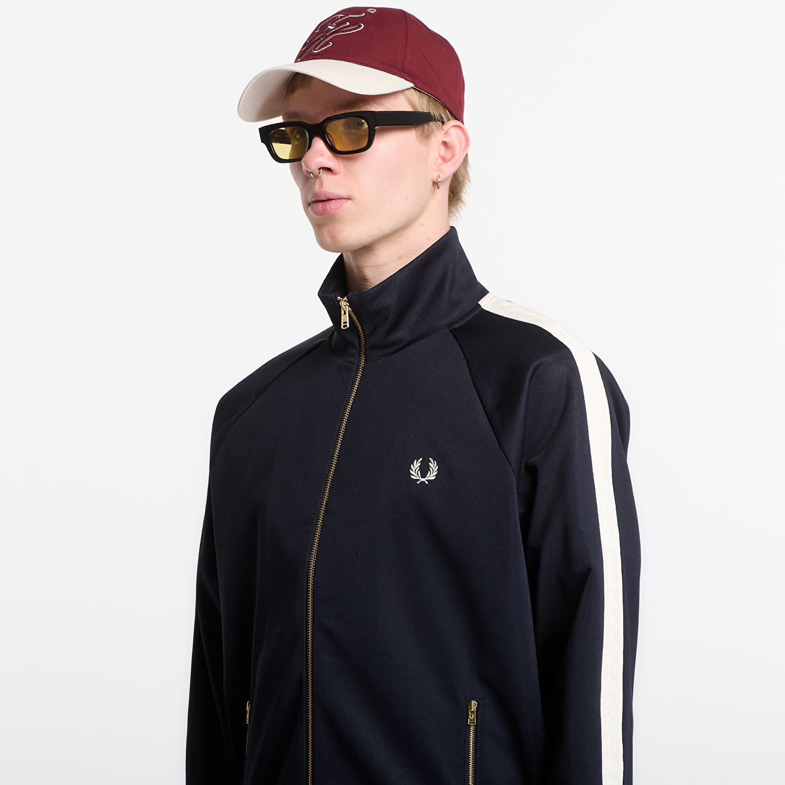 Men's sweatshirts Fred Perry Cable Taped Track Jacket Navy