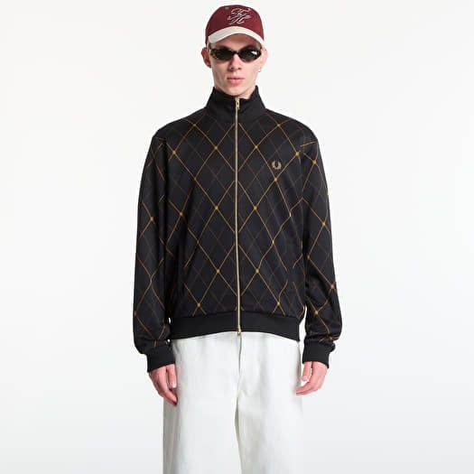 Jacket Fred Perry Argyle Track Jacket Black