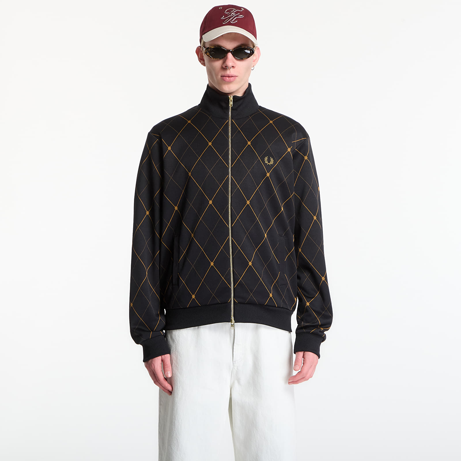 Men's jackets Fred Perry Argyle Track Jacket Black