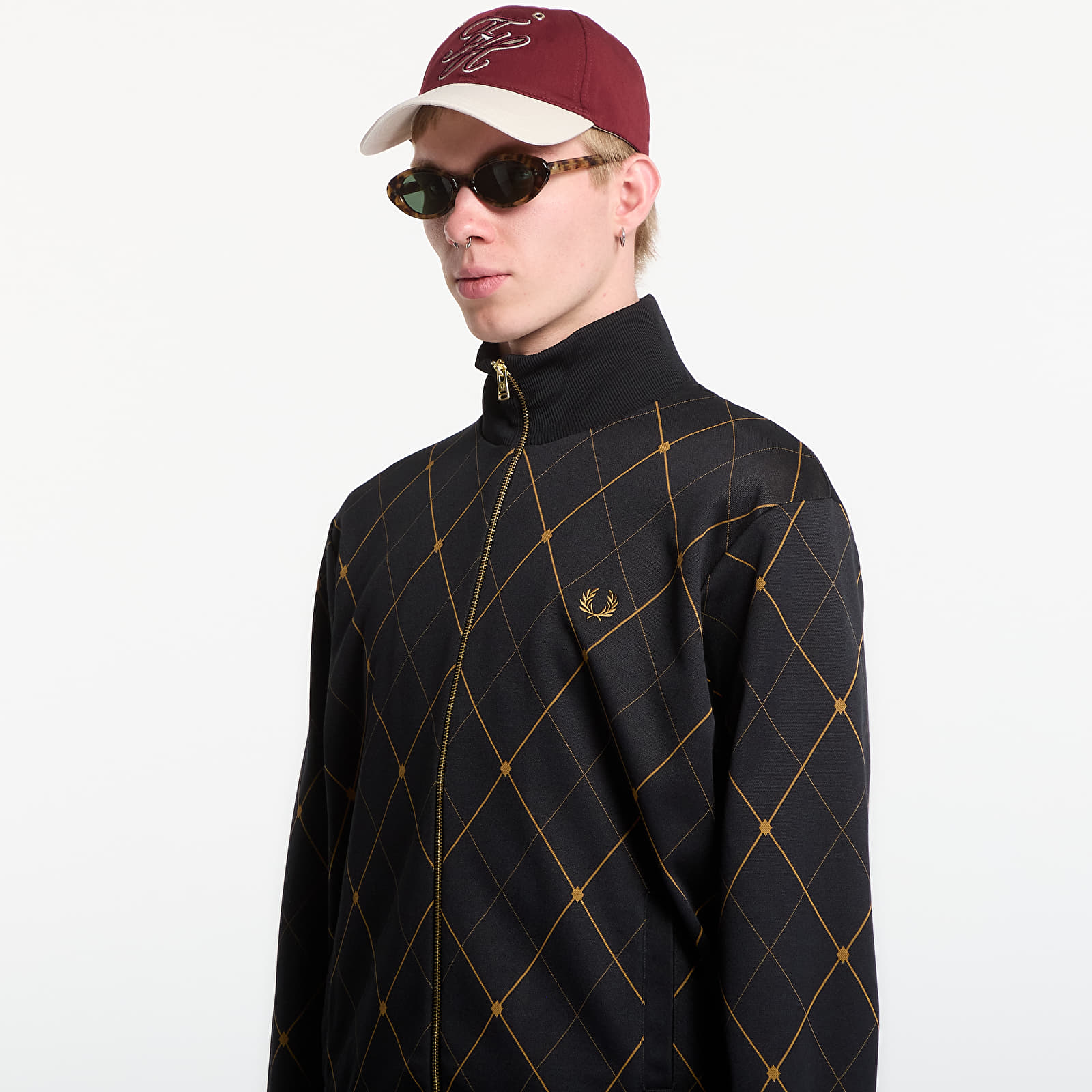 Men's jackets Fred Perry Argyle Track Jacket Black