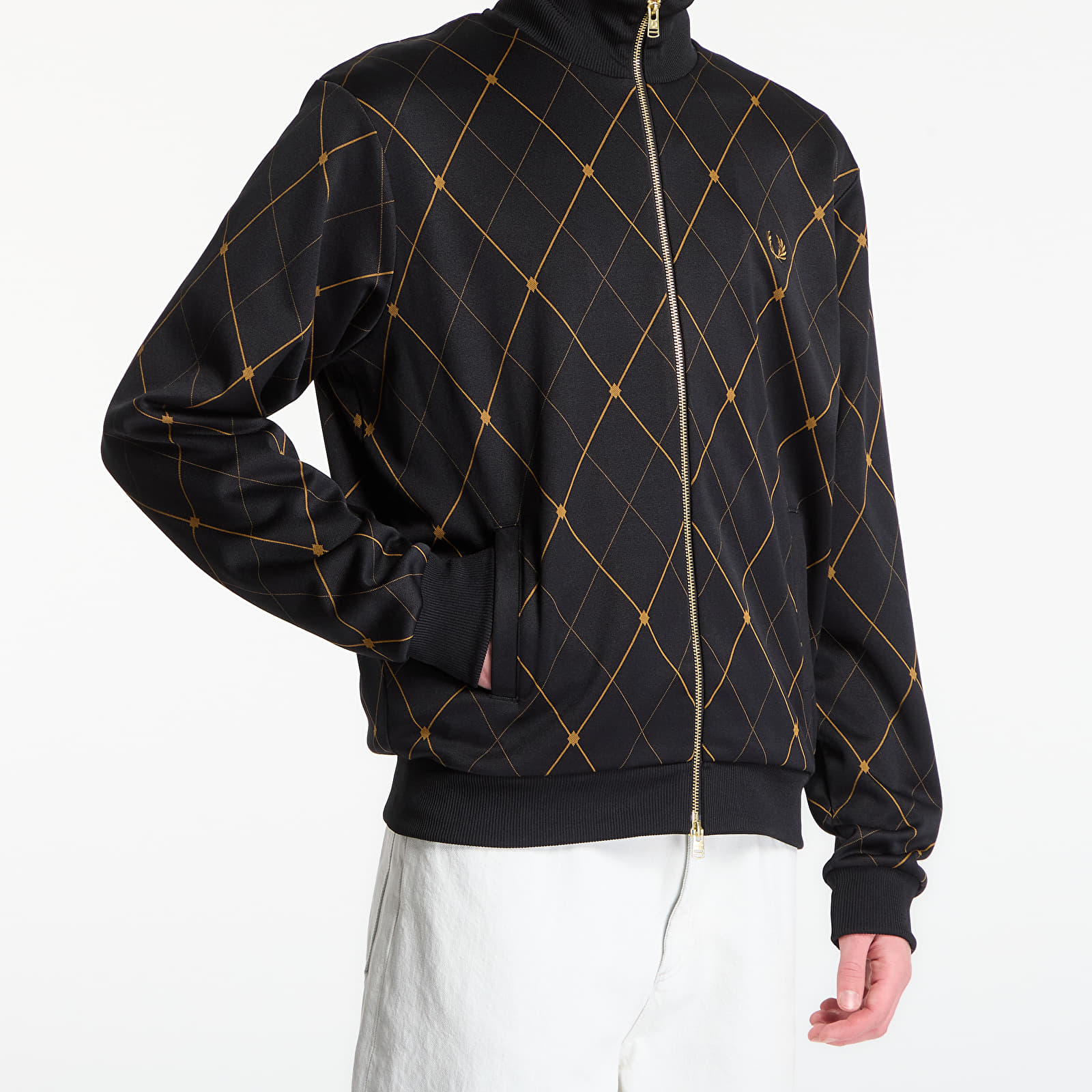 Men's jackets Fred Perry Argyle Track Jacket Black