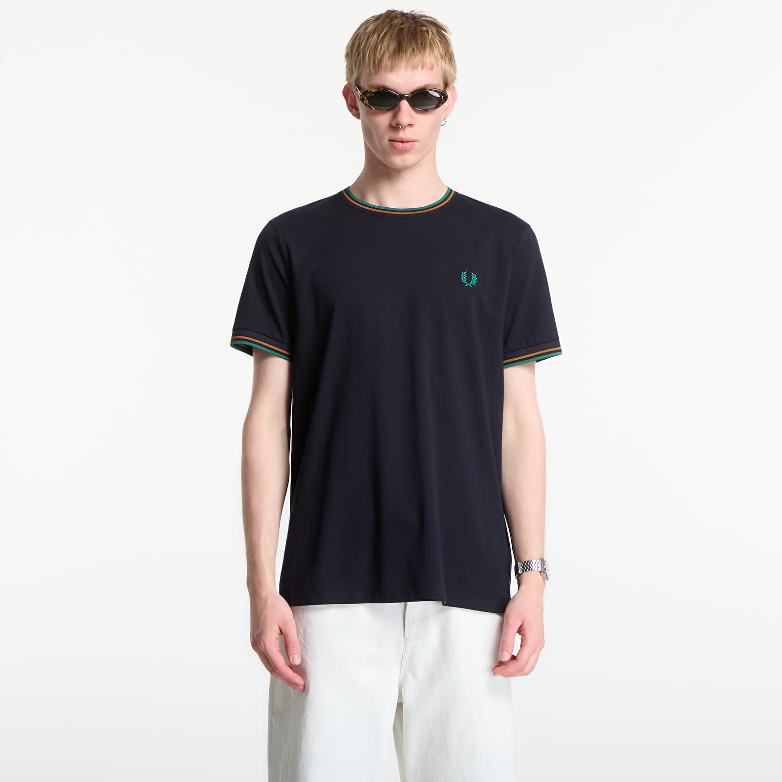 Vīriešu T-krekli Fred Perry Twin Tipped T-Shirt Navy