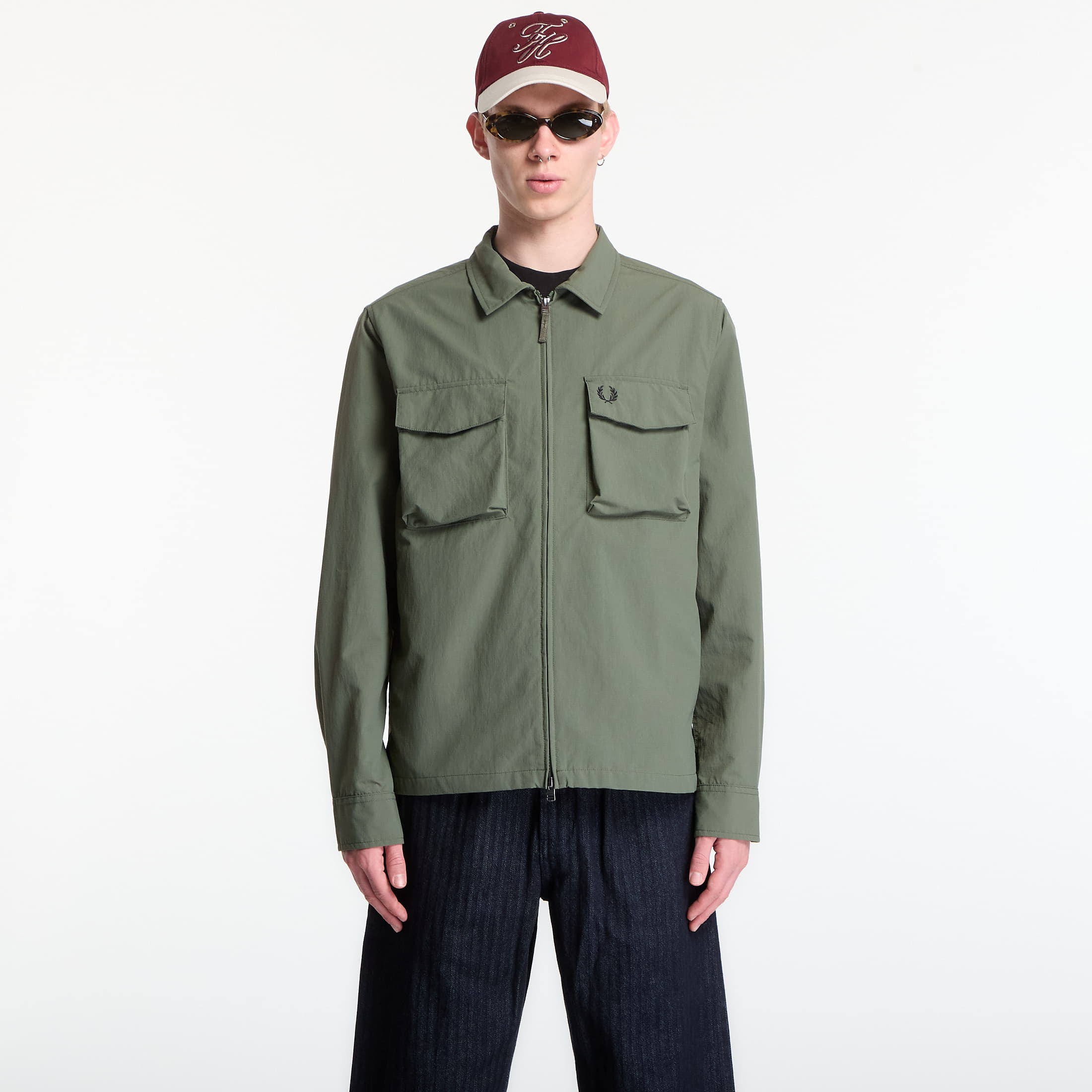 Jacket Fred Perry Ripstop Pocket Overshirt Green M